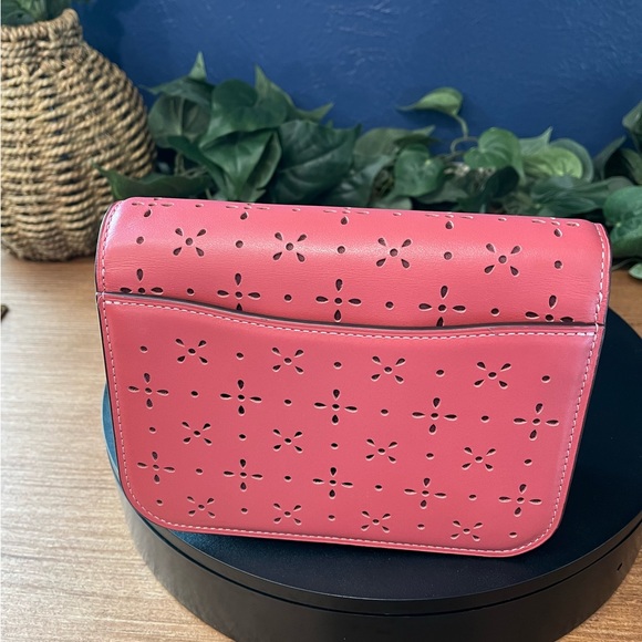 Coach Leather Laser Cut Mini Brynn Crossbody Bag in Rouge - Picture 3 of 12